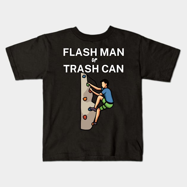 Flash man or trash can Kids T-Shirt by maxcode